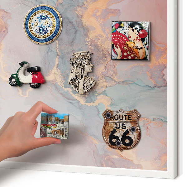 Decorative magnet board with a white frame Colorful abstraction