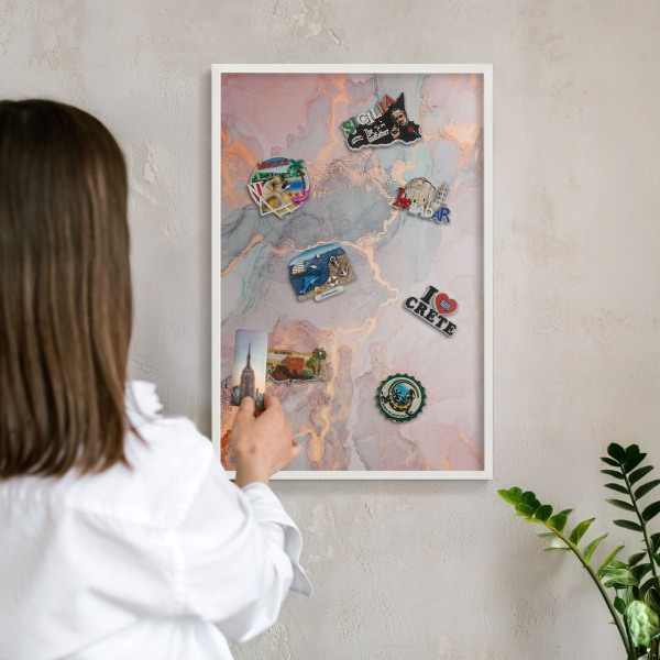 Decorative magnet board with a white frame Colorful abstraction