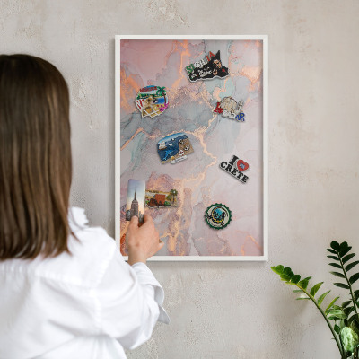 Decorative magnet board with a white frame Colorful abstraction