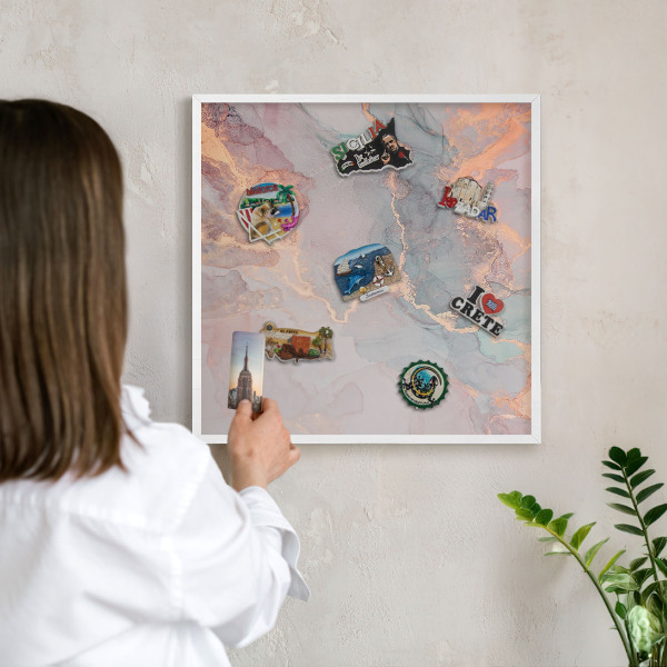 Decorative magnet board with a white frame Colorful abstraction