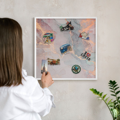 Decorative magnet board with a white frame Colorful abstraction