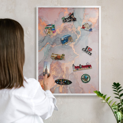 Decorative magnet board with a white frame Colorful abstraction