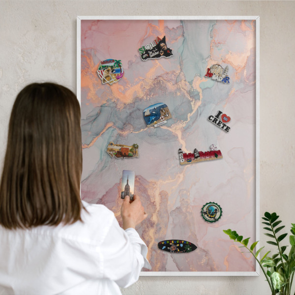 Decorative magnet board with a white frame Colorful abstraction
