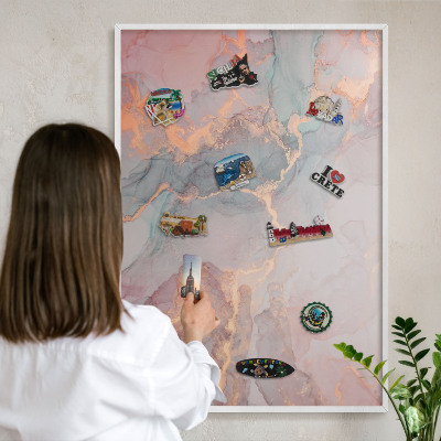 Decorative magnet board with a white frame Colorful abstraction