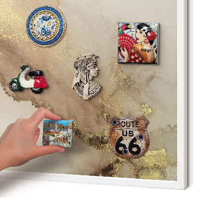Decorative magnet board with a white frame Elegant shine