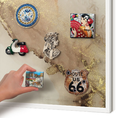 Decorative magnet board with a white frame Elegant shine
