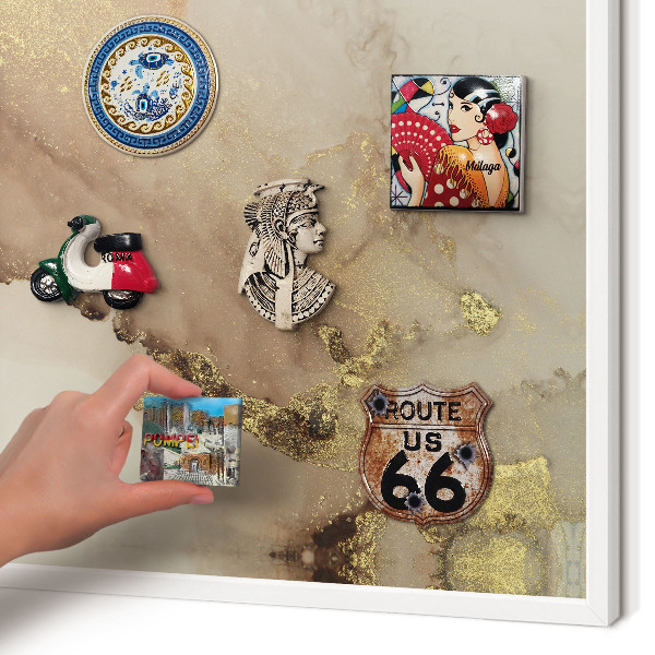 Decorative magnet board with a white frame Elegant shine