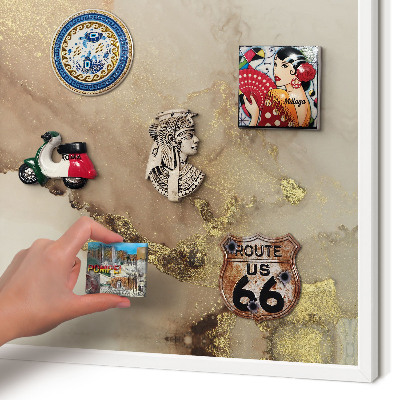 Decorative magnet board with a white frame Elegant shine
