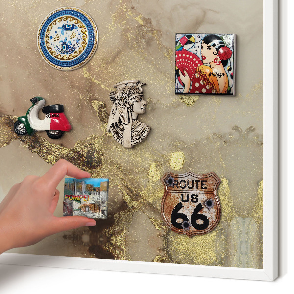 Decorative magnet board with a white frame Elegant shine