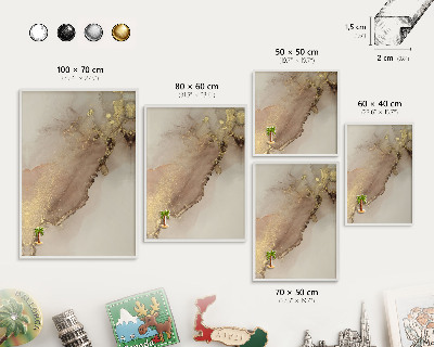 Decorative magnet board with a white frame Elegant shine