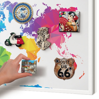 Decorative magnet board with a white frame Color map
