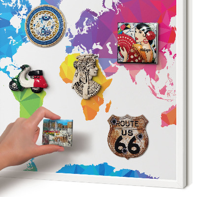 Decorative magnet board with a white frame Color map