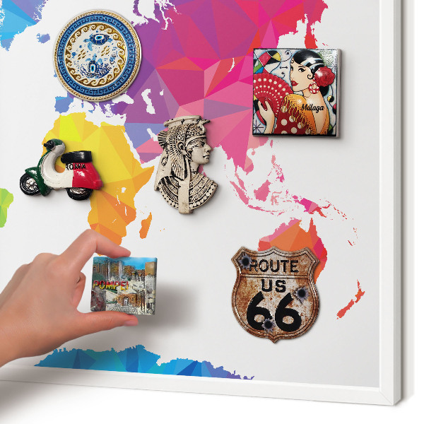 Decorative magnet board with a white frame Color map