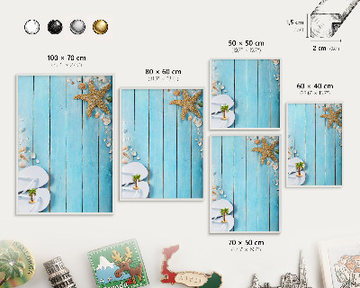 Decorative magnet board with a white frame Holiday rest