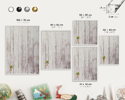 Decorative magnet board with a white frame Light wood