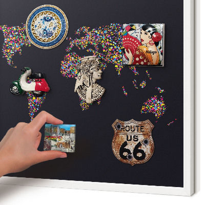 Decorative magnet board with a white frame Color map