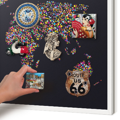Decorative magnet board with a white frame Color map