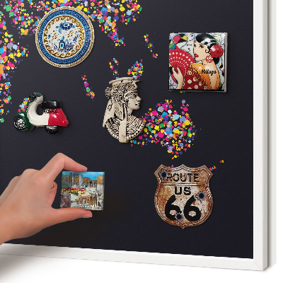 Decorative magnet board with a white frame Color map