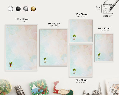 Magnetic board for travel magnets in a white frame Pastel elegance