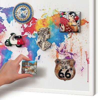 Decorative magnet board with a white frame Color map