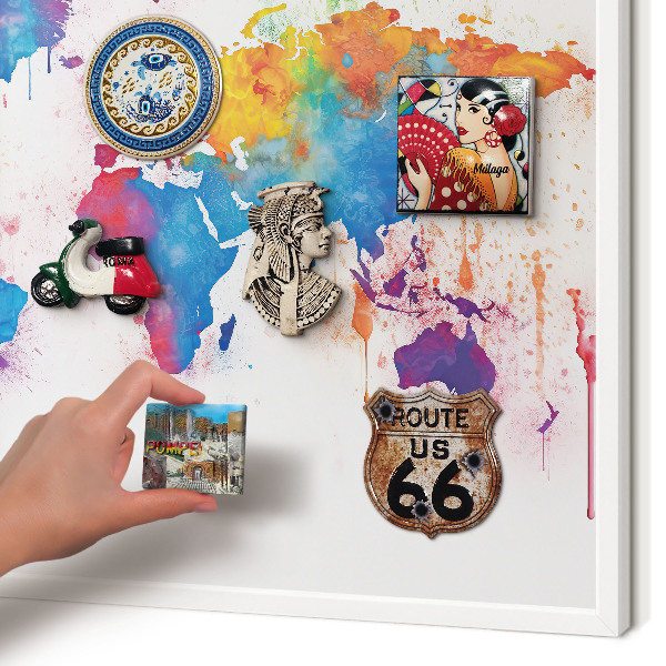 Decorative magnet board with a white frame Color map