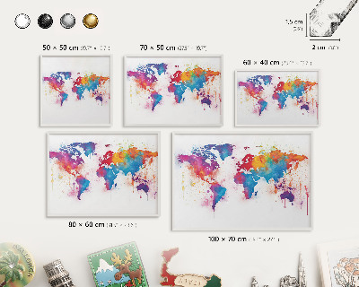 Decorative magnet board with a white frame Color map