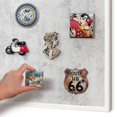 Decorative magnet board with a white frame Raw concrete