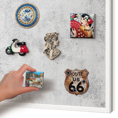 Decorative magnet board with a white frame Raw concrete