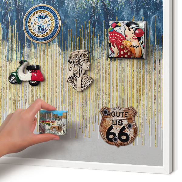 Decorative magnet board with a white frame Abstract forest