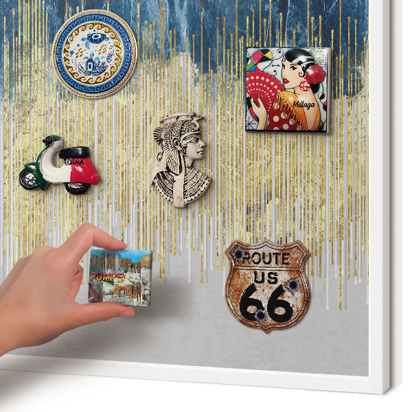 Decorative magnet board with a white frame Abstract forest