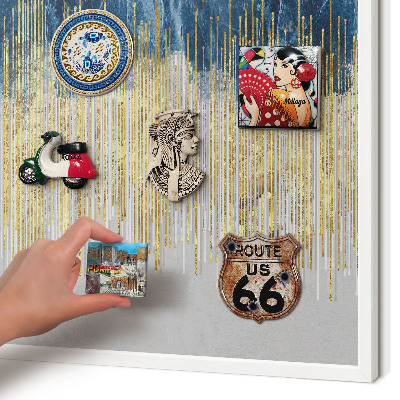 Decorative magnet board with a white frame Abstract forest
