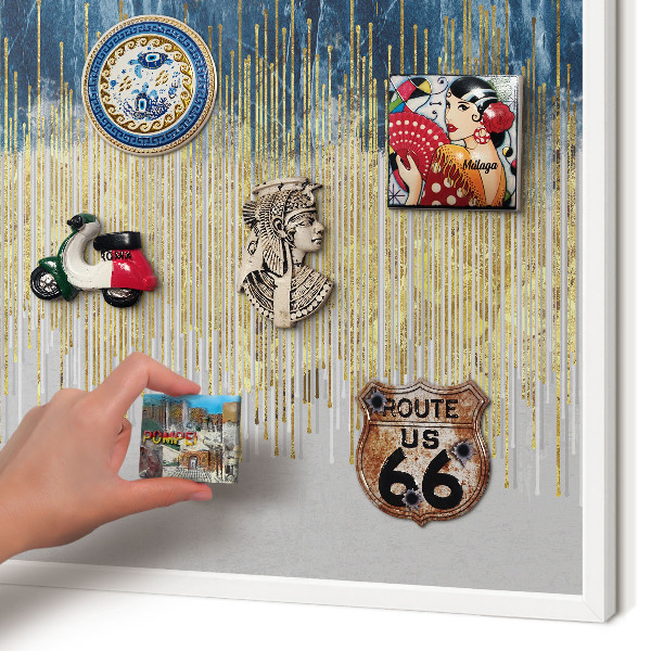 Decorative magnet board with a white frame Abstract forest