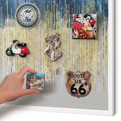 Decorative magnet board with a white frame Abstract forest