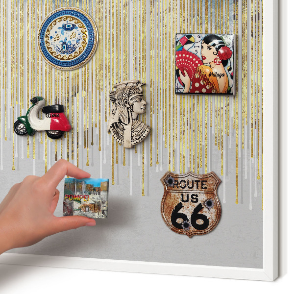 Decorative magnet board with a white frame Abstract forest