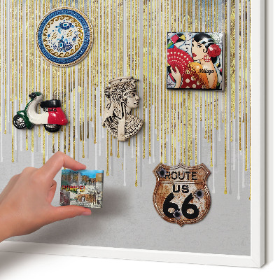 Decorative magnet board with a white frame Abstract forest