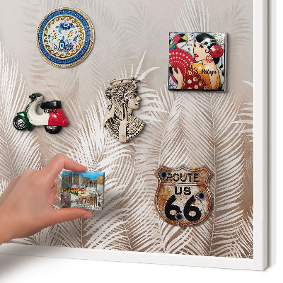 Decorative magnet board with a white frame Leaves nature