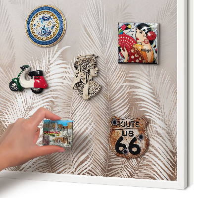 Decorative magnet board with a white frame Leaves nature