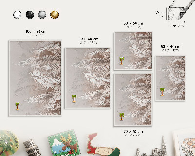 Decorative magnet board with a white frame Leaves nature