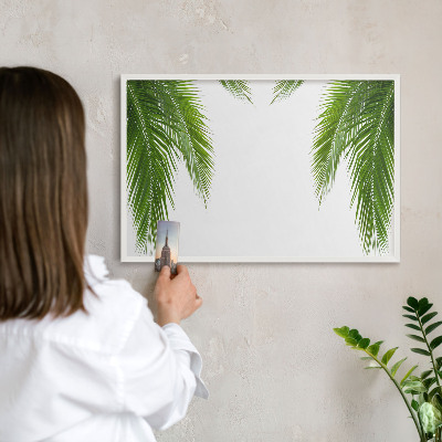 Magnetic board for travel magnets in a white frame Exotic nature