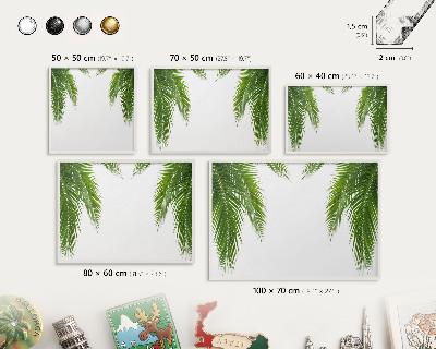 Magnetic board for travel magnets in a white frame Exotic nature