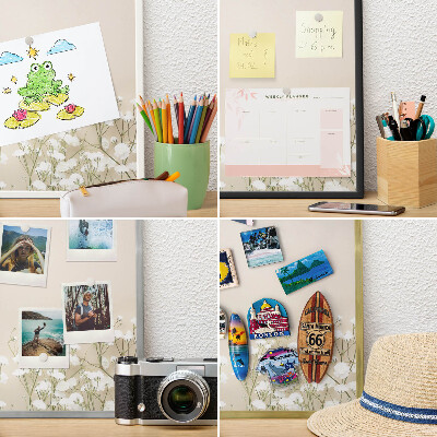 Decorative magnet board with a white frame Subtle nature