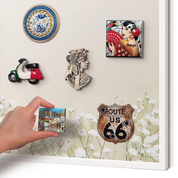 Decorative magnet board with a white frame Subtle nature