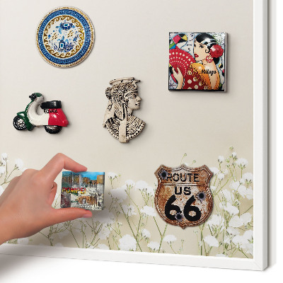 Decorative magnet board with a white frame Subtle nature