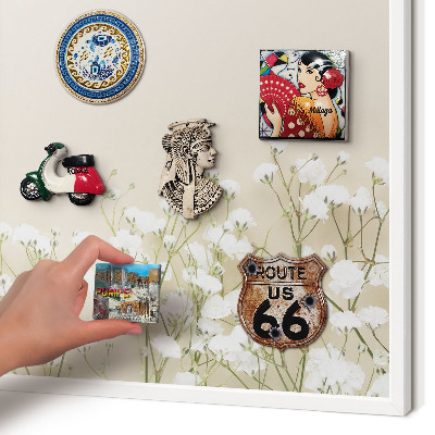 Decorative magnet board with a white frame Subtle nature