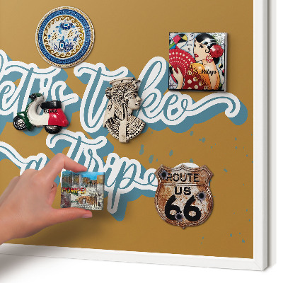 Decorative magnet board with a white frame Dream Trip