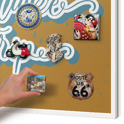Decorative magnet board with a white frame Dream Trip