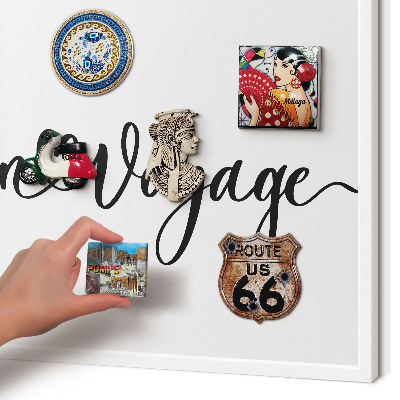 Decorative magnet board with a white frame Bon Voyage