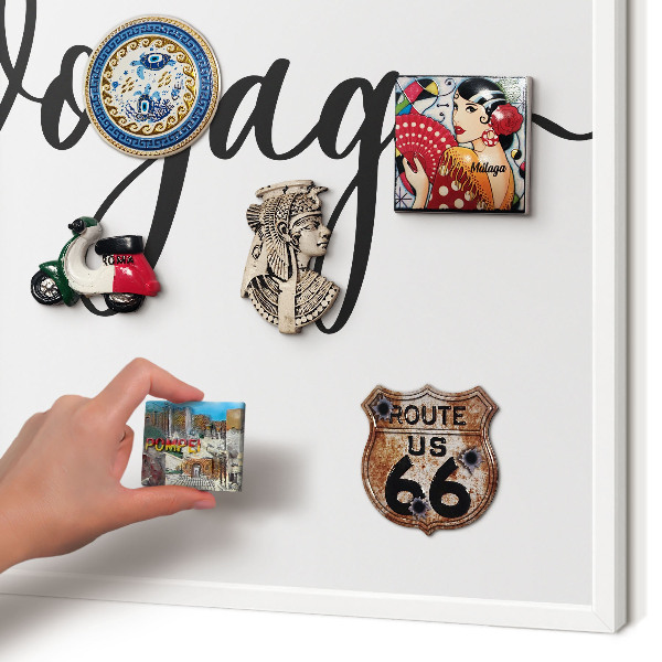 Decorative magnet board with a white frame Bon Voyage