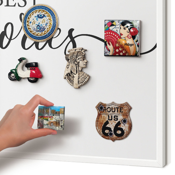 Decorative magnet board with a white frame Inspiring memories