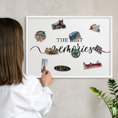 Decorative magnet board with a white frame Inspiring memories